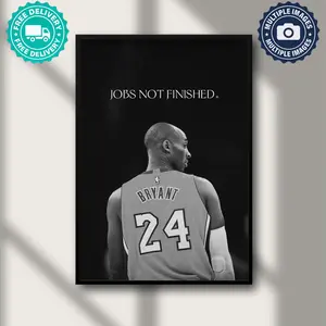 Kobe Bryant Poster, Motivational Poster, Sports Motivation Wall Art, Basketball Quote, Sports Decor, Inspirational Quote, Basketball Print