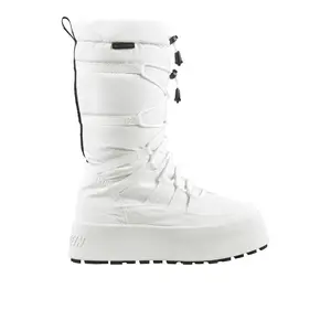 Baffin Womens Geneva Waterproof Insulated Winter Lace Up Casual Boots Mid Calf Low Heel 1-2" - White