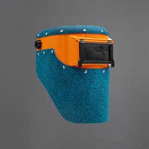 Orange Slimline - Turquoise Floral Welding Hood