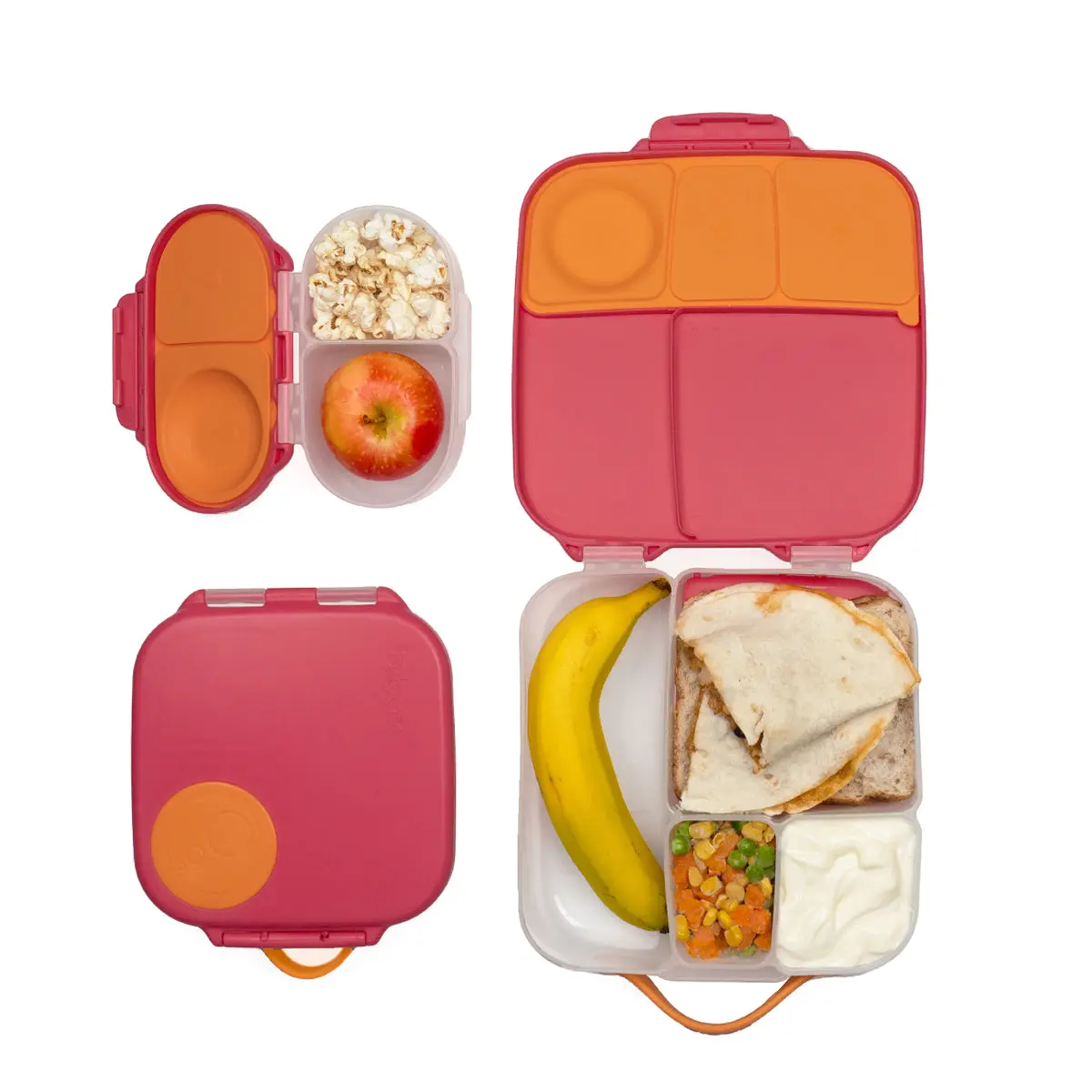 lunch time 3-pack - strawberry shake - kids bento box lunch box, mini lunch box & snack box combo pack