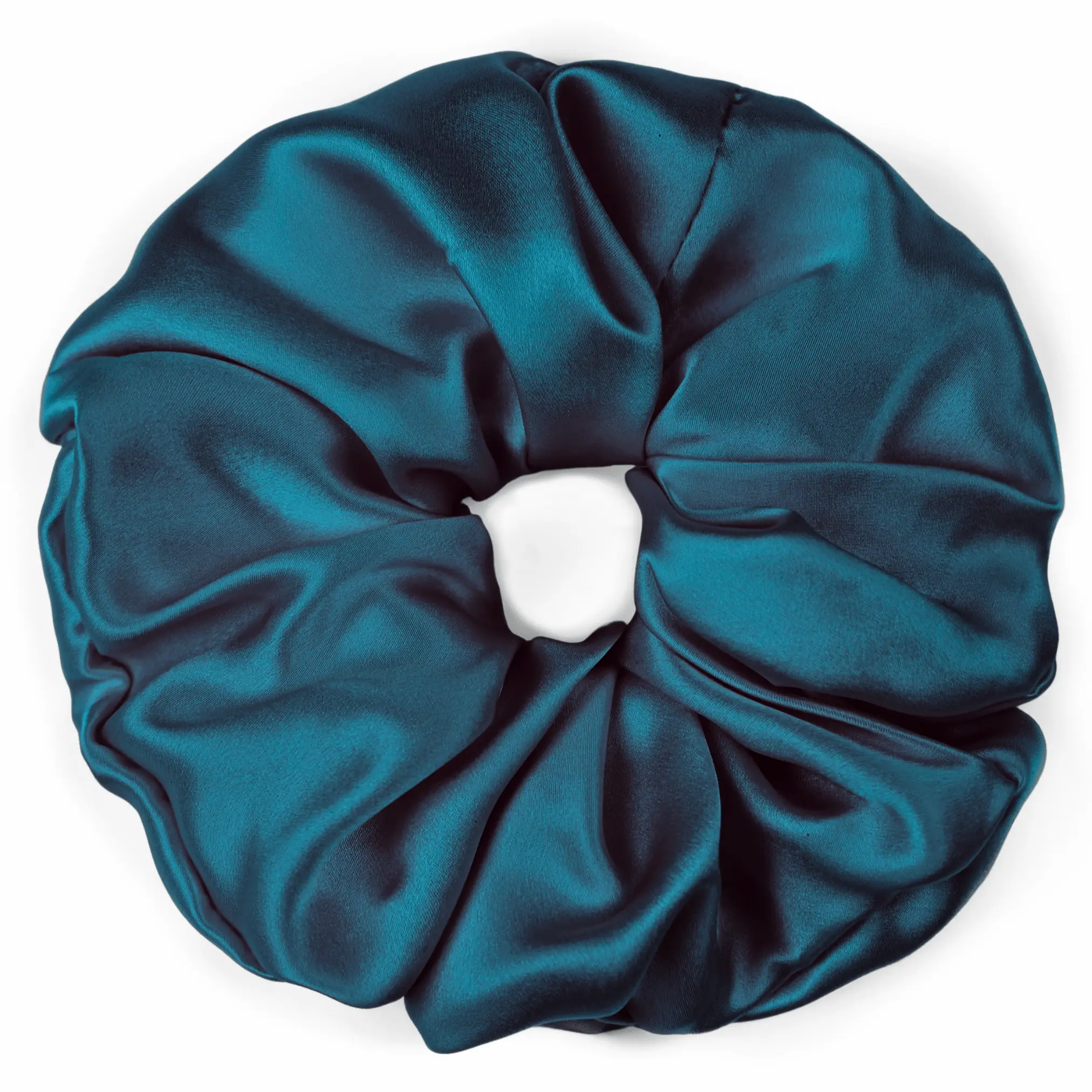 Deep Teal Jumbo Scrunchie – 100% Pure Mulberry Silk, Perfect for All Hair Types