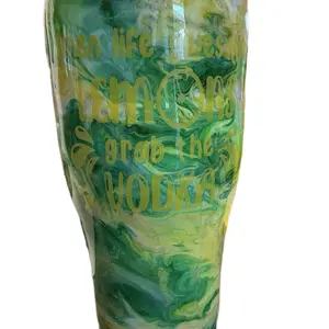 Modern Curve Epoxy Tumbler 30oz with Custom Ice Lid - When Life Gives You Lemons Grab the Vodka Design