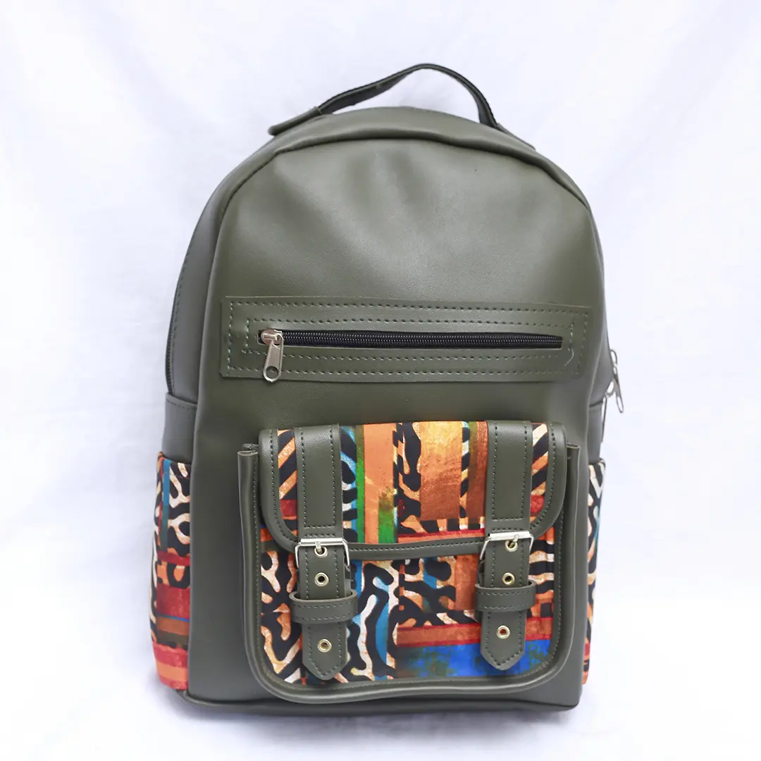 Leather African Kitenge Fabric Backpacks - TikTok Shop