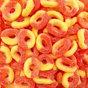Peach Rings Gummy Candy | 1 Lb Bag | Classic Sweet and Sour Candy | Gummy Rings with Chewy Texture | Nostalgic Peach Gummies for Snacking, Parties & Buffets