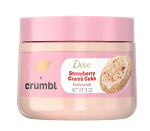Dove Crumbl Limited Edtion Body Scrub Strawberry Crumb Cake, 15 oz
