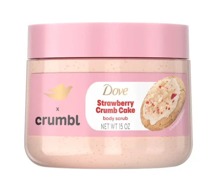 Dove Crumbl Limited Edtion Body Scrub Strawberry Crumb Cake, 15 oz Dove Crumbl Limited Edtion Body Scrub Strawberry Crumb Cake, 15 oz