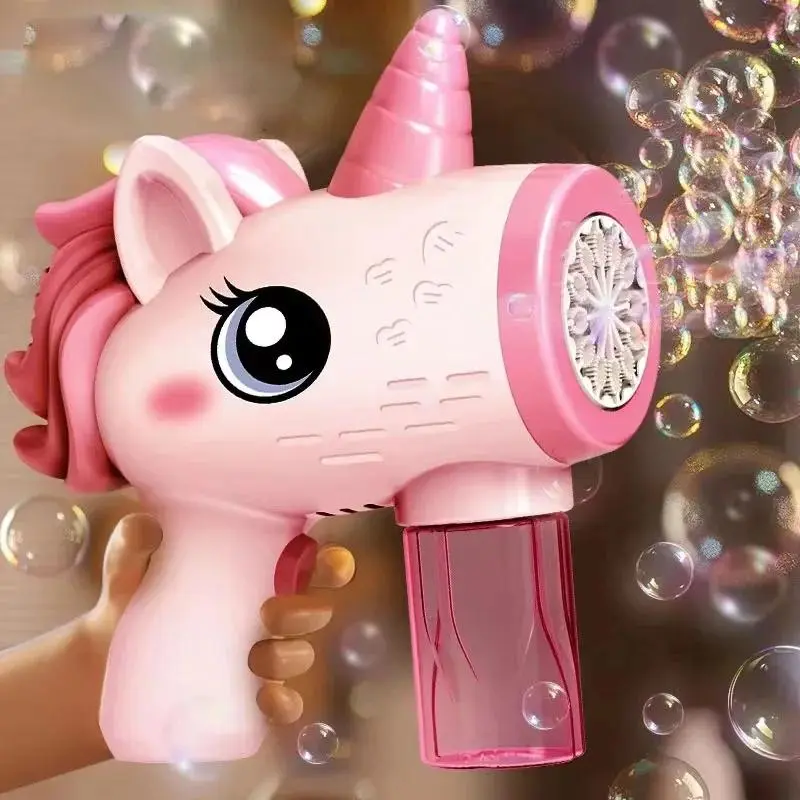 Light-Up Electric Unicorn Bubble Blower Toy - Automatic Bubbles, Everyday Surprise Gifts for Backyard, 12 Years Above, Park