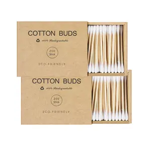 Bamboo Qtips Cotton Swabs with Wooden Sticks 400 Count for Ears Swabs