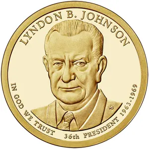 US 250th Anniversary Coin, Lyndon B. Johnson Metal Coin, Vintage Style Souvenir Gift for History Lovers, Coin Collectors, American.