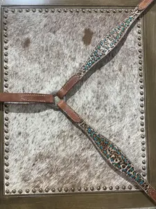 Leather Breast Collar, Cheetah and Lace