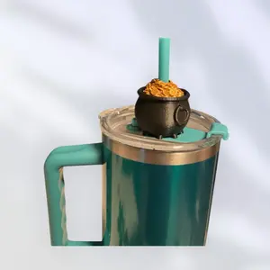 Spinning Pot of Gold Straw Topper | Lucky Fidget Cup Accessory