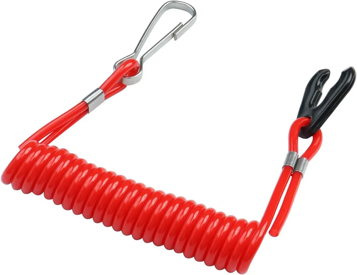 Boat Kill Switch Lanyard Tether Replacement | Compatible with Yamaha Outboard, Compatible with Mercury, Compatible with Tohatsu Engine, Jet Ski Stop Cord Lanyards