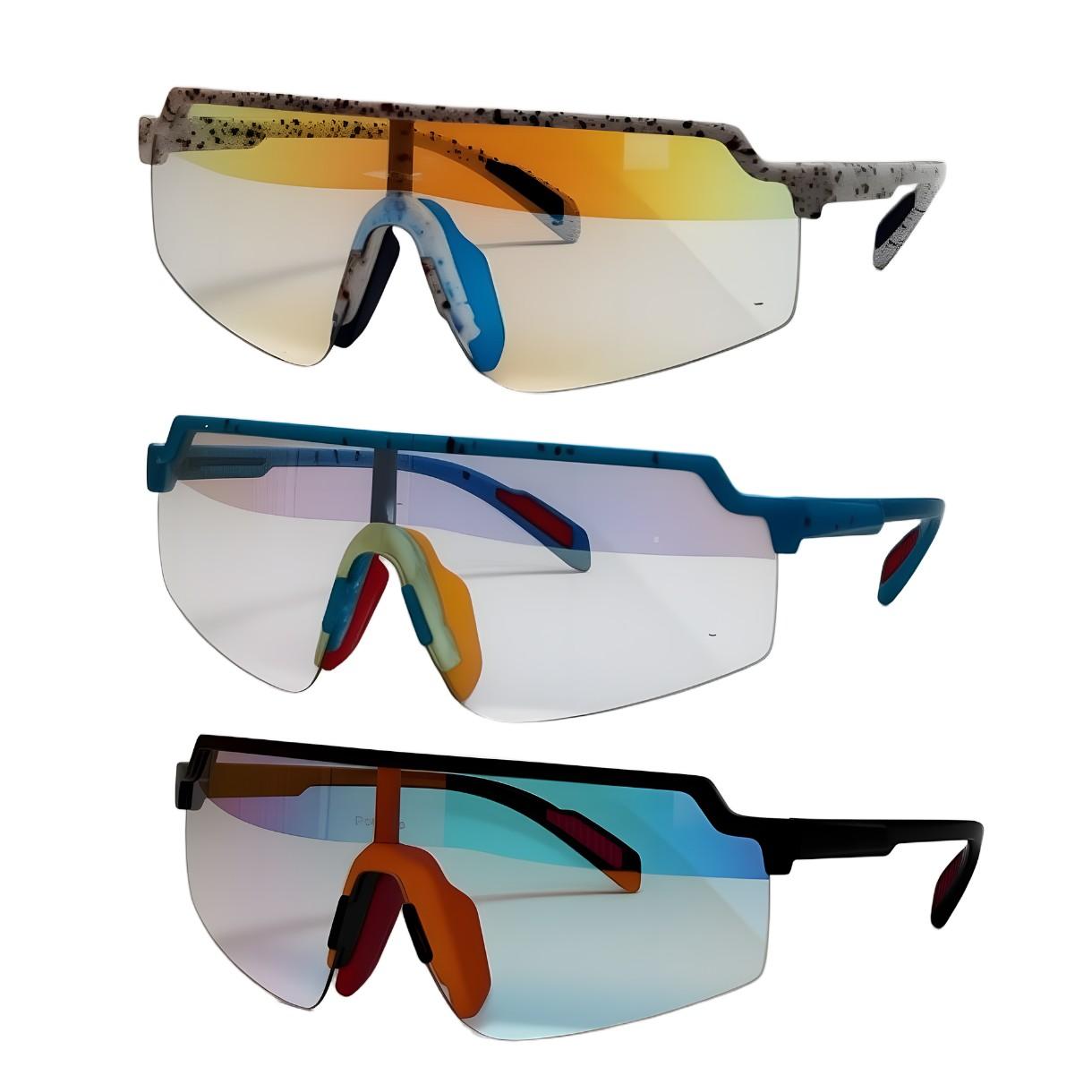 Photochromic Cycling Sunglasses: Auto-adapts to light, fits the face securely without slipping, for safe and comfortable cycling
