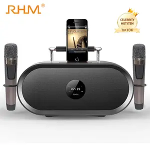 RHM K666 Karaoke Machine, Handheld Bluetooth Speaker Support Bluetooth/AUX/USB/SD, Portable Mobile Outdoor Speaker/Portable Home Audio