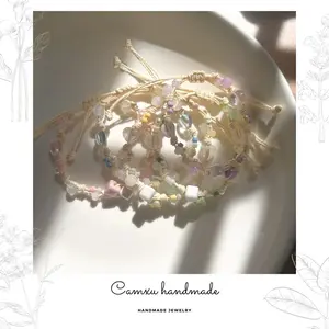 [NEW] Handmade Adjustable Bracelet – Double Square Ceramic Charms