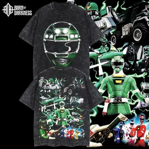 BOD - Green Tubo Ranger Vintage Unisex Oversize Power Rangers Washed Cotton T-shirt Hoodie, Graphic Tee, Power Rangers Lover, Power Rangers Merch Fan, Outfits Men, Boys Merch Top