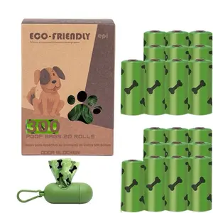 Biodegradable Doggy Poo Waste Trash Bags - Leak-Proof, Eco-Friendly, 300 Count Refill Rolls, Easy to Use & Disposable for Pets, Green