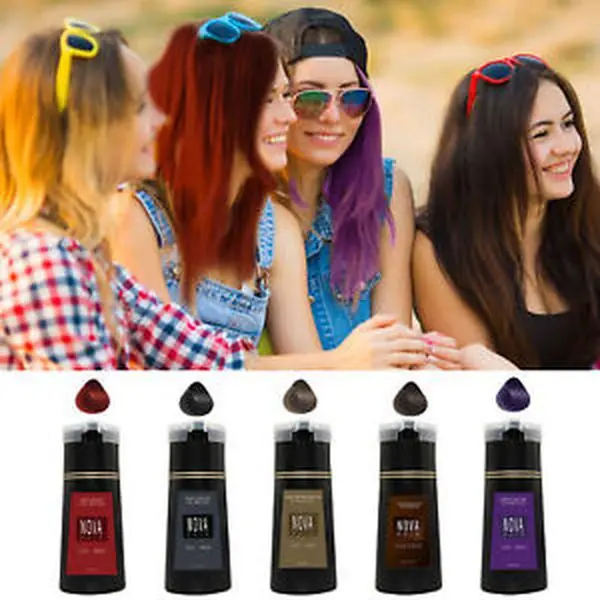 US Stock Nova Instant Hair Dye Shampoo, 200ml Gentle Nourishing Color Shampoo for Blonde Highlights-Ombre Haircare Product, Radiant