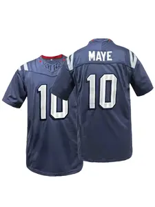 Men's MAYE #10 Rugby Jersey, V Neck Short Sleeve Football Jersey, Breathable Stitched Casual Sportswear,Perfect for Outdoor Sports & Training, Unisex, All Seasons