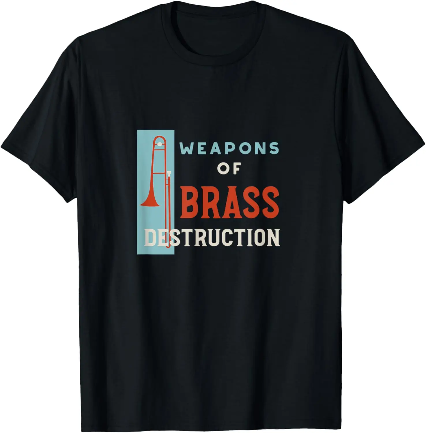 Women's 100% Cotton Short-Sleeve Round Neck Casual Top - Distressed Graphic Trombone Pun T-Shirt for Everyday Streetwear