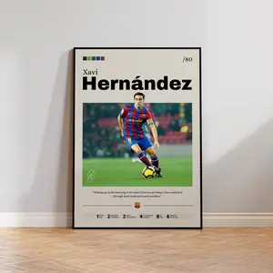 Xavi Hernandez Poster Art Print, Xavi Soccer Wall Decor, Football Legend Artwork, Soccer Fan Gift, Sports Wall Art, Home Decor 45768 80