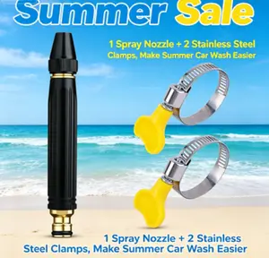 【Summer】Home high-pressure car wash water gun with booster nozzle and hose, portable handheld water sprayer, a must-have for watering plants and vegetables, car washing, garden cleaning, pet bathing and outdoor rinsing.