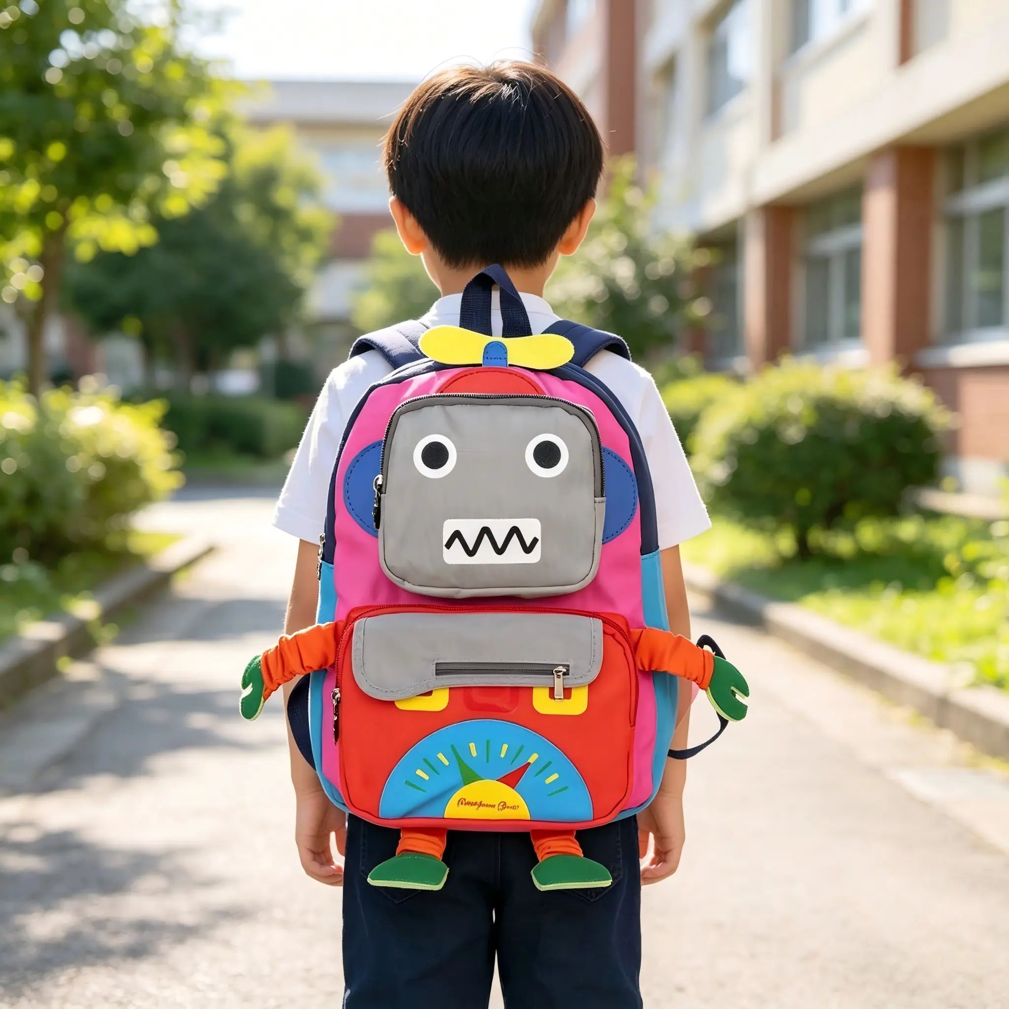 3D Cute Robot Toddler Backpack, Colorful Cartoon Kids Kindergarten School Bag, Lightweight Preschool Backpack for Boys Girls
