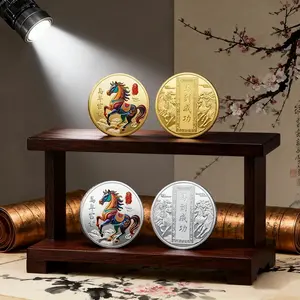 1pc 40mm Chinese New Year Horse Collectible Coin, Lucky Animal Souvenir Coin for 2026, Perfect Gift for Collectors