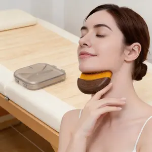 Face Lymphatic Contour Brush for Jawline & Chin Sculpting Dry Brushing Massager for Lymphatic Drainage & Facial Fatigue Relief Ergonomically Designed to Fit The Skin Precisely Beauty Wooden Massage Tool lymph