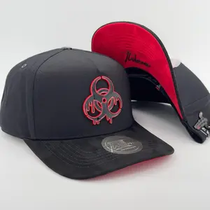 Luxury Black/Red Drip Virus Semi-Curved Cap