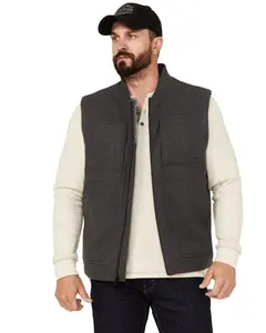Brothers And Sons Men's Buffalo Check Wool Zip Vest - Basho22v10-Char