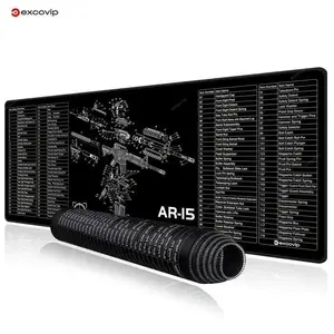 AR15 Rifle Assembly Diagram Mouse Pad, Rubber Non-Slip Washable Desk Mat