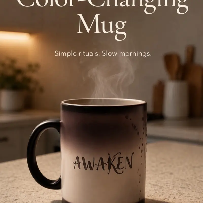 AWAKEN 11oz Heat-Reveal Color-Changing Mug, Coffee Cup for Daily Use
