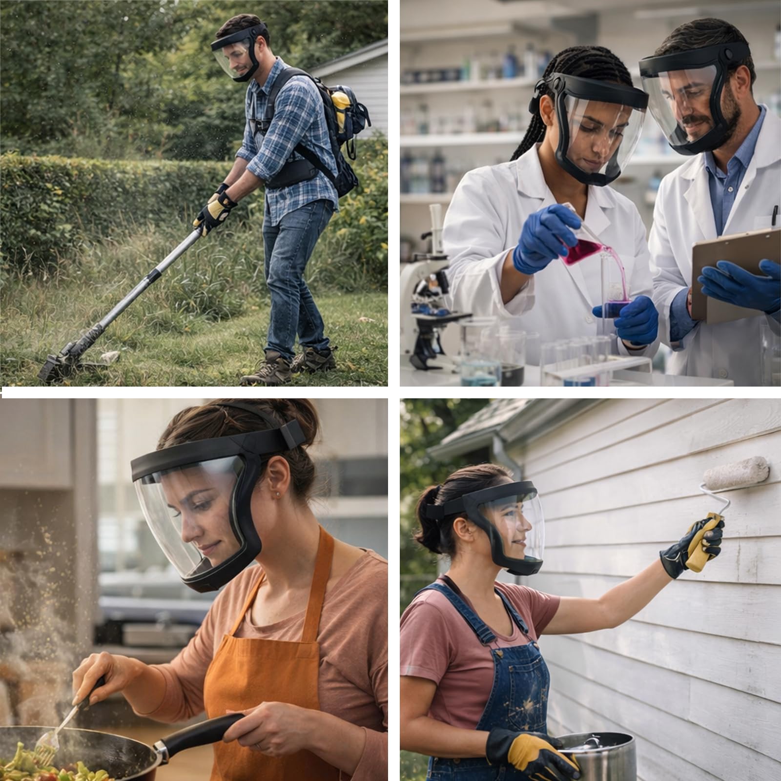 Full Face Shield, Reusable Protective Anti-Fog Transparent High-Definition Platic Face Shield with Adjustable Band Super Protective Face Shield for Unisex and Adultel