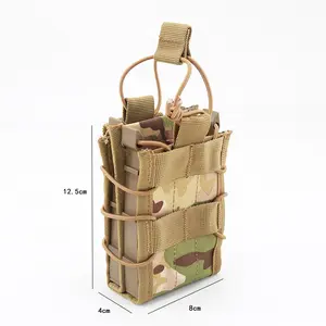 MOLLE Tactical Magazine Pouch 5.56mm 9mm AKM Elastic Quick Draw Magazine Bag for Airsoft Gun Holster Hunting Shooting Accessories