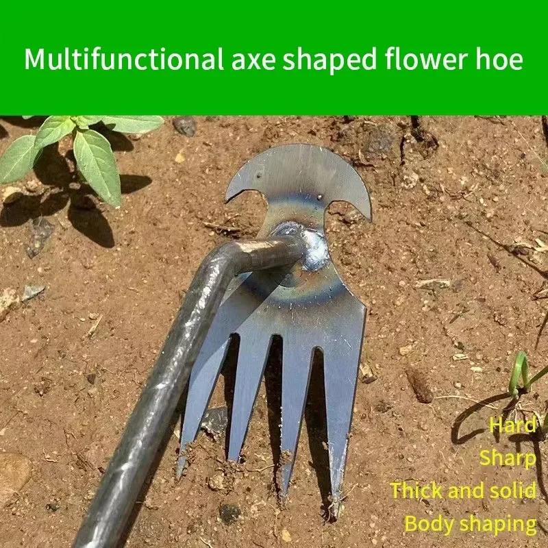 Multi-Functional Weeding Tool | Root Pulling Hoe & Soil Loosening Shovel | Durable Garden Weed Puller for Vegetable Planting | Upgraded Gardening Hand Tool