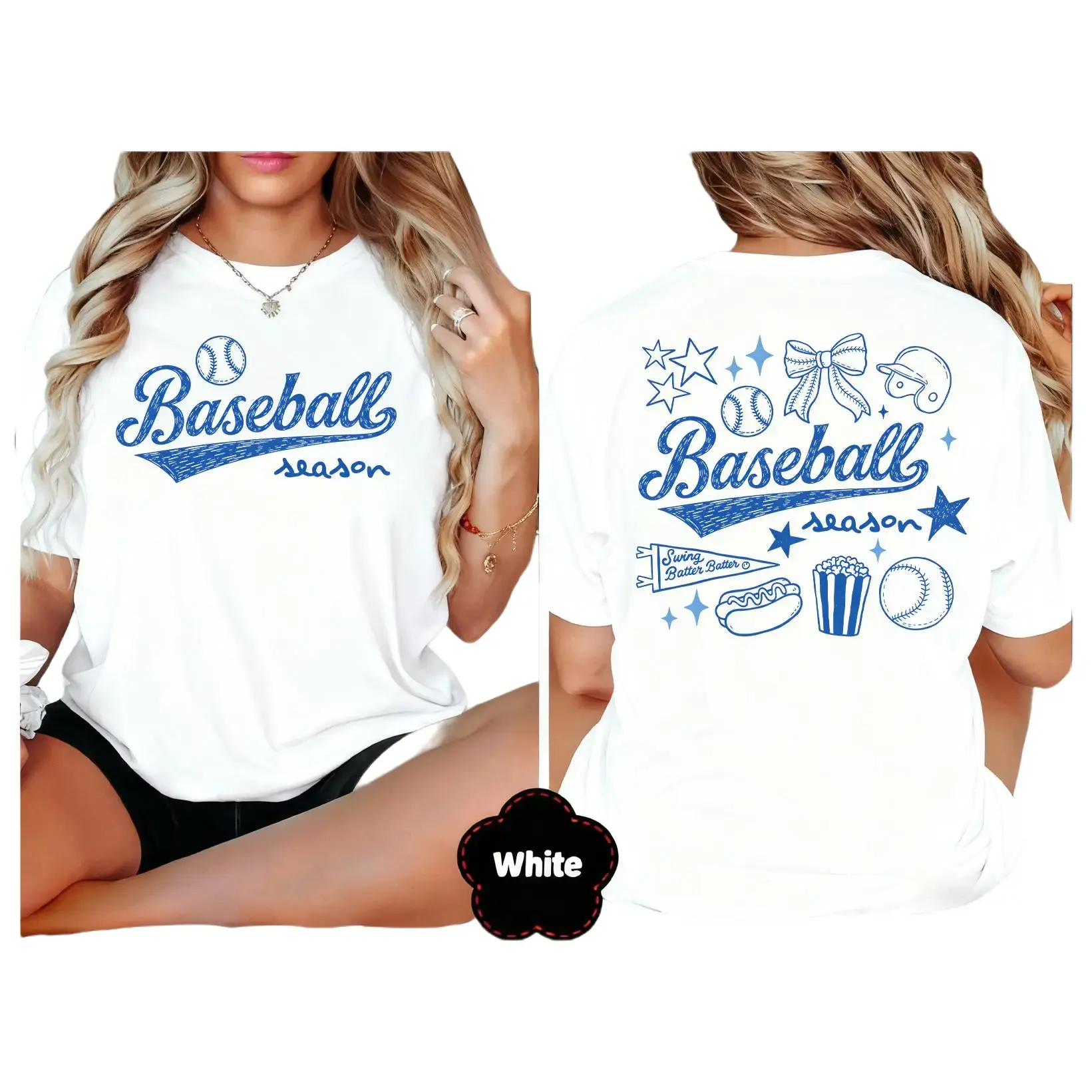 Women's Unisex Retro Baseball Season Graphic T-Shirt - Vintage Design Top for Sport Lovers, Trendy Baseball Mom Tee