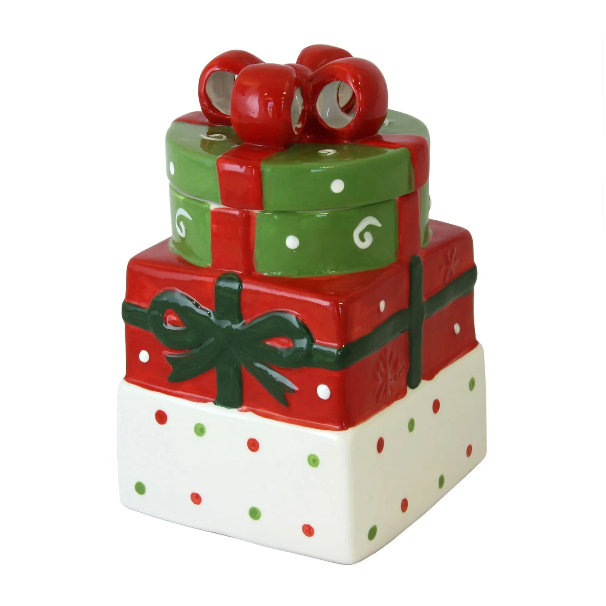 Gibson Home Christmas Estate Gift Box Cookie Jar Gibson Home Christmas Estate Gift Box Cookie Jar