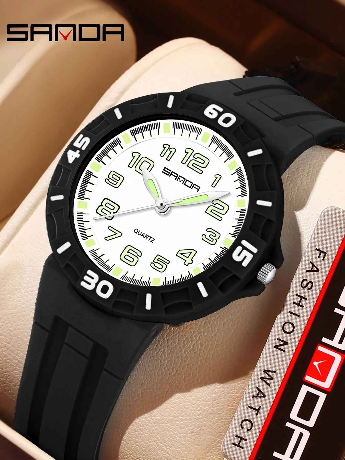 Three Peak Quartz Watch, Student Style, Waterproof Silicone Band, Analog Face, Casual Design, All-Season Wear, Japan Movement, Fashionable Analog Watch, Casual Wristwatch, Quartz Wristwatches