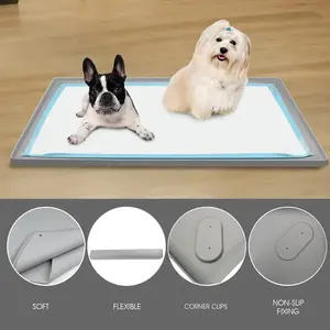 Dog Urine Pad Holder, Soft Silicone Safe Material, Foldable Storage, Easy to Clean, Non-Slip Pet Urine Pad, Multi-Functional Design