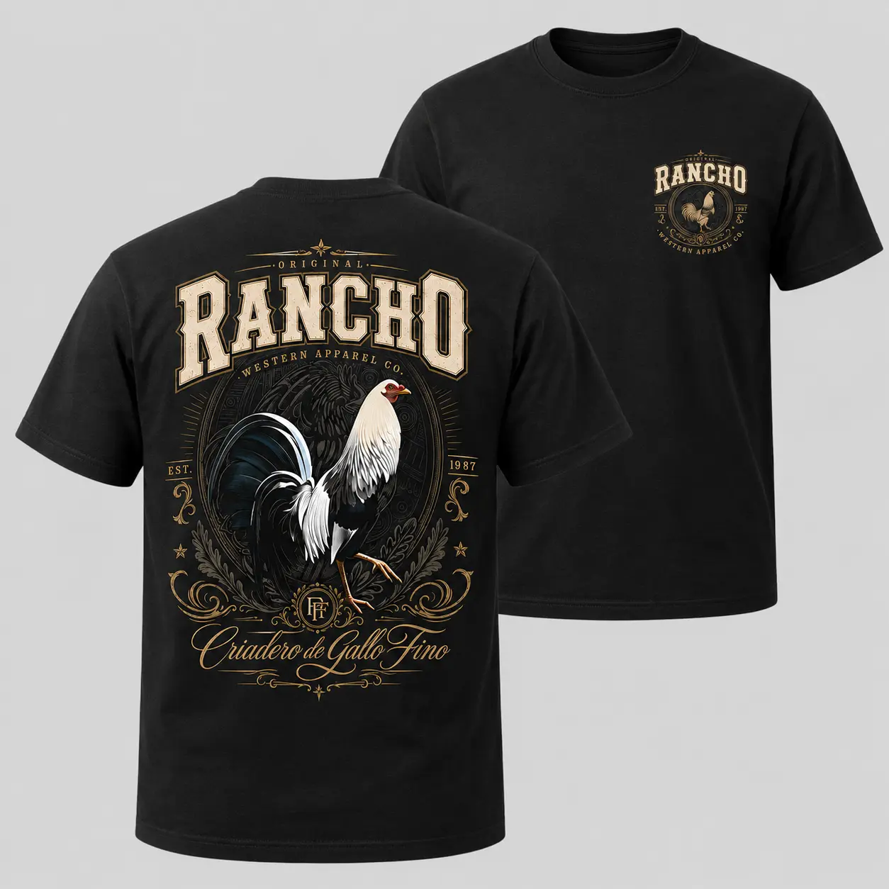 Rancho Criadero De Gallo Fino Shirt, Gamefowl Ranch T-Shirt, Mexican Rooster Graphic Tee, Western Rancho Apparel Shirt, Gallo Fino Breeder Graphic Tee