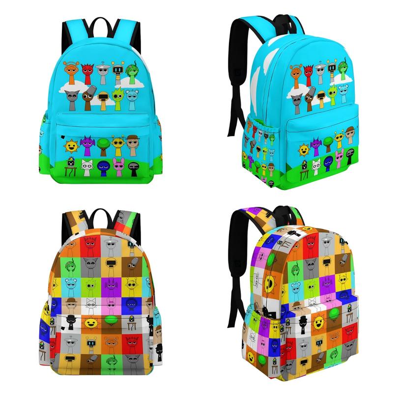 Sprunki Backpack Cartoon Cute Travel Backpack Lightweight for game fans
