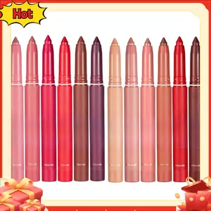 Crayon Lipstick Set, Non-Fading Non-Stick Cup Matte Lipstick Pen Waterproof Long Lasting Velvet Lipstick Pencil Lip Liner Gloss Lipgloss Makeup Cosmetic Glossy lip stain lip stain peel lip gloss