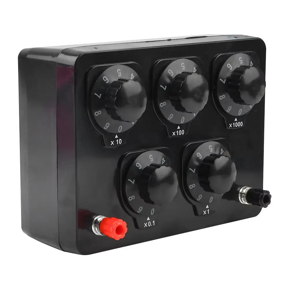 Resistance Box 0-9999.9 Ohm Adjustable Laboratory Resistor Replacement Box Precision 0.5W Variable Knob Switch Decade Resistance Box