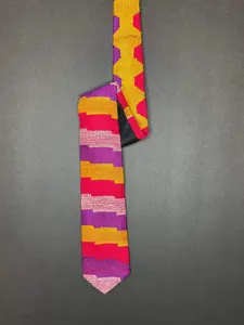 Purple, Red, Gold Kente Tie