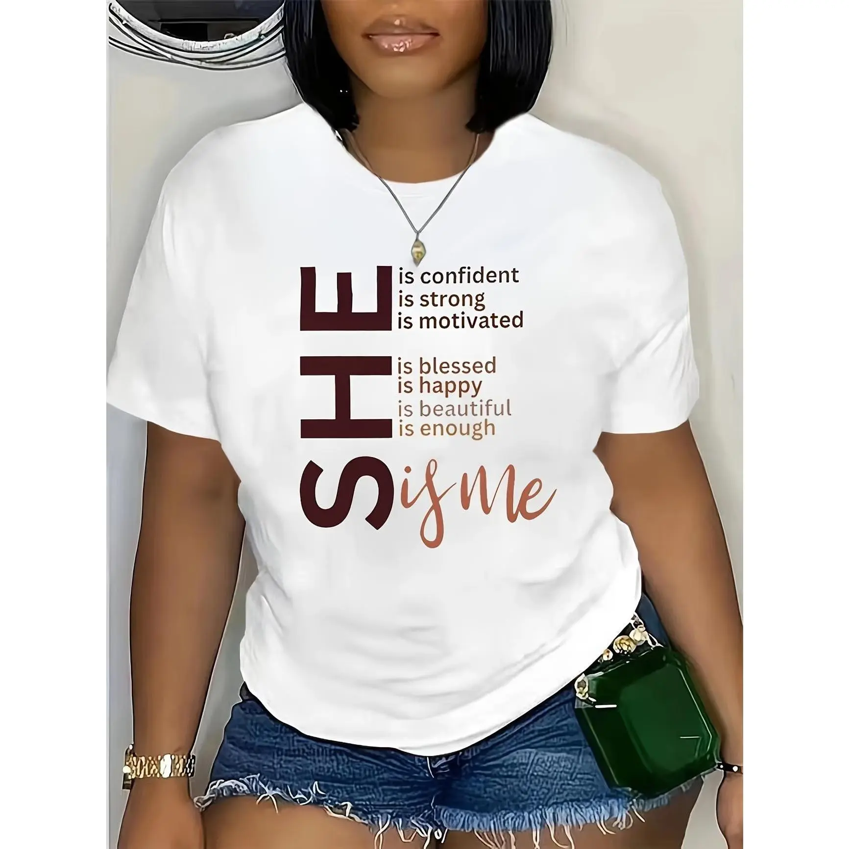 She Is Me Shirt,  Empowerment T-Shirt, Self Love Shirt, Black Girl Magic Tee, She Is Enough Shirt, Confident Strong  Tee, Inspirational Women's T-Shirt, Blessed  Graphic Tee cottont confidence outdoor mother