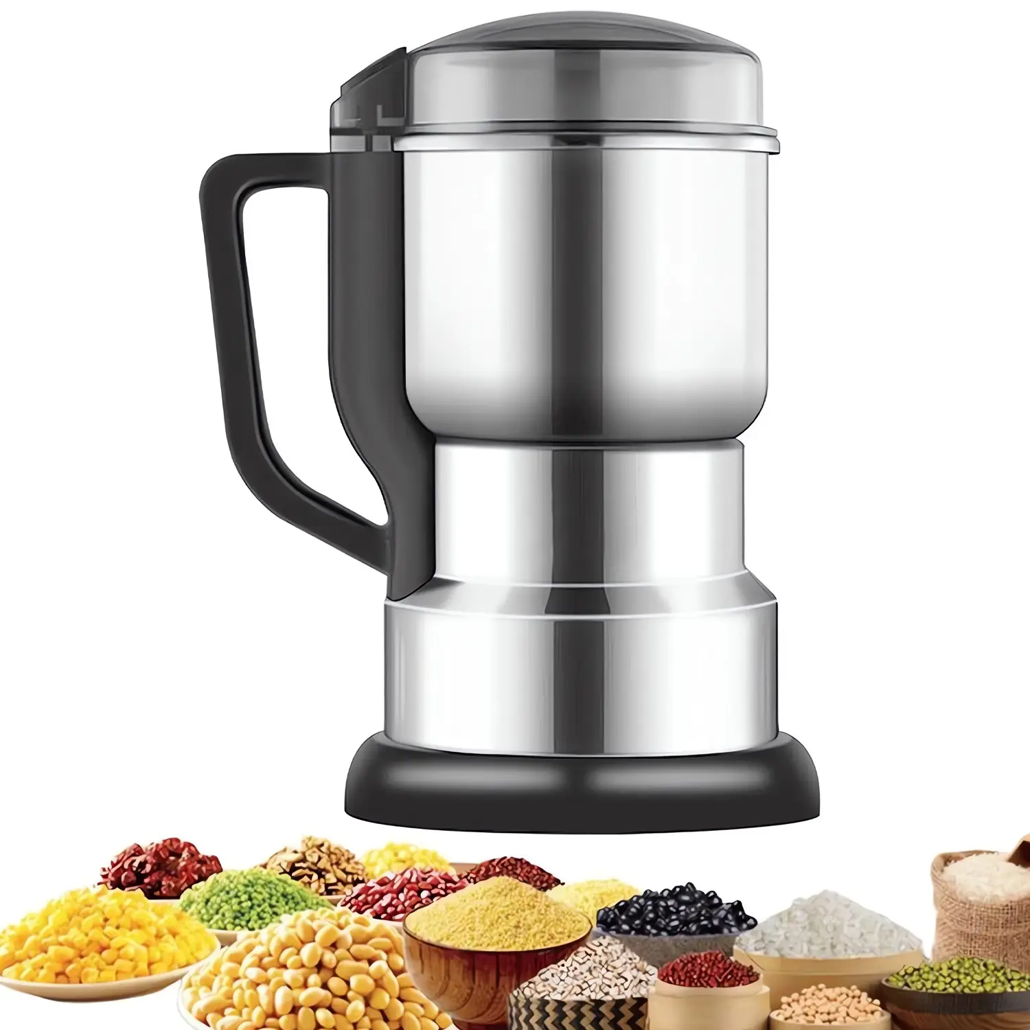 Electric Coffee and Grain Grinder 400W High-Power Tool for Summer Use, Multifunctional Food-Grade Fast Grinding Food Processor