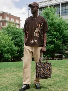 BabaAfrik Handmade Baba Ankara Padded Tote