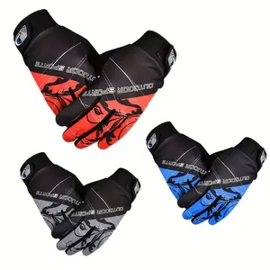 Shock-Absorbent Full-Finger Motocross Riding Gloves, Non-Slip Reinforced Palm Outdoor Sports Gloves for Off-Road Biking, Street Motorcycle Riding, Cycling, Hiking & All-Weather Adventures