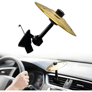 Mini Car Vent Cymbal - Musical Air Vent Accessory - Fun & Interactive Dashboard Decor for All Vehicles (Gold)